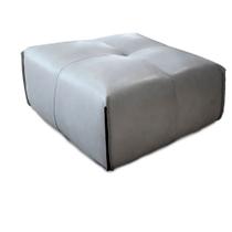 Puff Retangular de luxo para sala 0405 Leather Matte Gray 10-002 Toro Bianco Baby Home