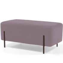 Puff Retangular Decorativo Status 90x45 D02 Pés de Aço Veludo Rosê C-305 - Lyam Decor Puff Retangular Decorativo Status 90x45 D02 Pés de Aço Veludo Rosê C-305 - Lyam Decor