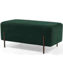Puff Retangular Decorativo Status 90x45 D02 Pés de Aço Veludo Verde Musgo C-303 - Lyam Decor Puff Retangular Decorativo Status 90x45 D02 Pés de Aço Veludo Verde Musgo C-303 - Lyam Decor