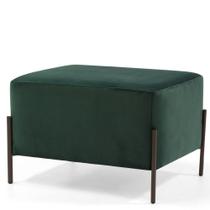 Puff Retangular Decorativo Status Pés de Aço Veludo Verde C-303 - Lyam Decor Puff Retangular Decorativo Status Pés de Aço Veludo Verde C-303 - Lyam Decor