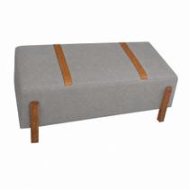 Puff Retangular Tecido Linho Rio Minas Cor Cinza Puff Retangular Tecido Linho Rio Minas Cor Cinza
