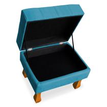 Puff retrô baú 50cm suede bege