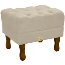Puff Retrô Capitonê Reforçado Louis Xv Banqueta para sala quarto closet penteadeira