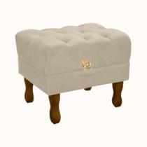 Puff Retro Clássico Suede Capitone Sala Quarto Penteadeira