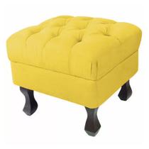 Puff Retrô Luis Xv Capitonê Amarelo - DS Estofados
