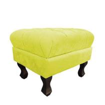 Puff Retrô Luis Xv Capitonê Amarelo - DS Móveis