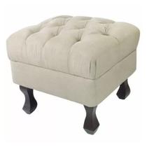 Puff Retrô Luis Xv Capitonê Bege - DS Móveis