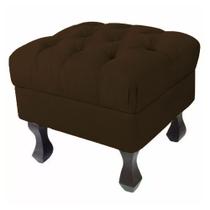 Puff Retrô Luis Xv Capitonê Marrom - DS Estofados