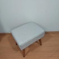 Puff Retro Sala Quarto Retangular Dani - Linho Cinza - LG Decor Baby