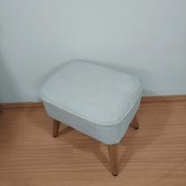 Puff Retro Sala Quarto Retangular Maju - Boucle Cinza - LG Decor Baby