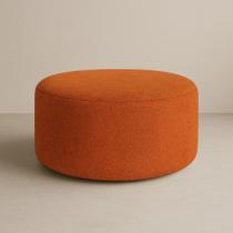 Puff Riviera Orgânico Redondo Tecido Boucle Puf Luxo decorativo sala