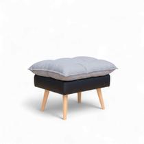 Puff Roma material sintético Preto Com Linho Grafite Conlflex Preto Com Grafite Puff Roma material sintético Preto Com Linho Grafite Conlflex Preto Com Grafite