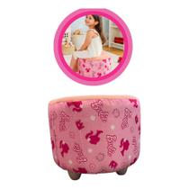 Puff Rosa Infantil Estofado Personagem- Presente- Natal