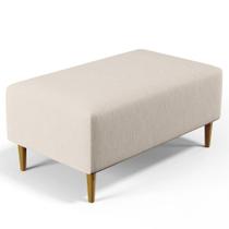 Puff Sala De Estar Cléo W01 Pés Palito 90 Cm Linho Cru