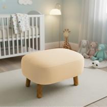 Puff Sala Decorativo Jhessy Madeira Suede D03 - D Rossi