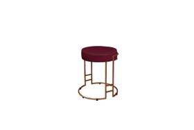 Puff Sarah Bronze- Veludo Bordo Puff Sarah Bronze- Veludo Bordo
