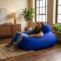 Puff Sensorial Relax Ergonômico com Encosto e Enchimento Perolas 3mm GoodPufes Extrema Maciez Azul Royal Puff Sensorial Relax Ergonômico com Encosto e Enchimento Perolas 3mm GoodPufes Extrema Maciez Azul Royal