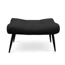 Puff Sher Suede Preto Pés Palito de Ferro D03 - D'Rossi Puff Sher Suede Preto Pés Palito de Ferro D03 - D'Rossi