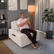 Puff Sofá Cama Retrátil Cozy Boucle Lançamento - Casa Imperial