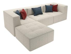 Puff Sofá Modular Com Chaise Reversível Para Sala Moderna Puff Sofá Modular Com Chaise Reversível Para Sala Moderna