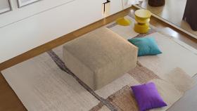 Puff SOFÁCIL Modular 1 Lugar Módulo Puff em Bouclé