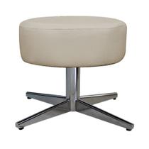 Puff Sofia Base Giratória de Metal Corano Bege - DAMAFFÊ MÓVEIS