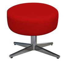 Puff Sofia Base Giratória de Metal Corano Vermelho - KDAcanto Móveis