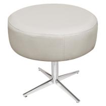 Puff Sofia Base Giratória de Metal Suede Bege - KDAcanto Móveis