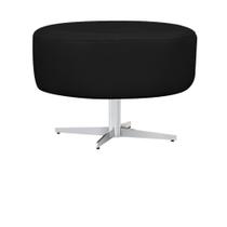 Puff Sofia Base Giratória de Metal Suede Preto - DAMAFFÊ MÓVEIS