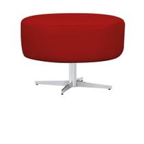 Puff Sofia Base Giratória de Metal Suede Vermelho - DAMAFFÊ MÓVEIS