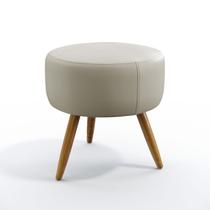 Puff Solar Couro Bege Aradecor