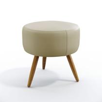 Puff Solar Para Sala de Estar Sued Bege Aradecor