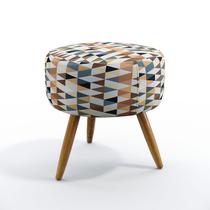 Puff Solar Para Sala de Estar Sued Estampado Laranja Aradecor