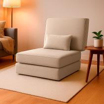 Puff Solteiro Multiuso 3 em 1 Portátil Colchonete Dobrável Vira Cama Colchão com Almofada Puff Solteiro Multiuso 3 em 1 Portátil Colchonete Dobrável Vira Cama Colchão com Almofada