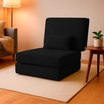 Puff Solteiro Multiuso 3 em 1 Portátil Colchonete Dobrável Vira Cama Colchão com Almofada