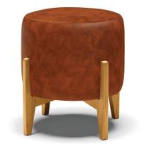 Puff Stella Corano Base Madeira Castanho Nozes Puff Stella Corano Base Madeira Castanho Nozes