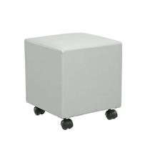 Puff Studio 40cm X 40cmmaterial sintético com Rodizios Branco