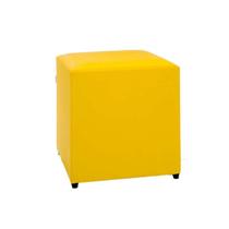 Puff Studio 40x40x40 Cm material sintético sem Rodizios Amarelo