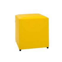 Puff Studio 40x40x40 Cm material sintético sem Rodizios Amarelo