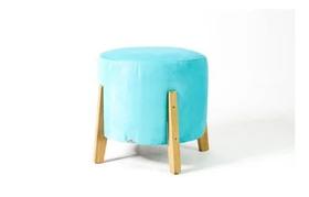 Puff Super Luxo Redondo Para escritório/recepção/casa Suede Thifany Joseph