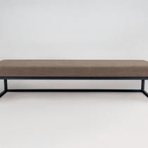 Puff Ted 100 Cm Base Preta Linho Marrom