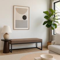 Puff Ted 160 Cm Base Linho Marrom Puff Ted 160 Cm Base Linho Marrom