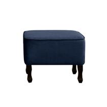 Puff Teles Decorativo Sala de Estar Suede Azul Marinho