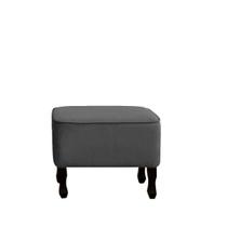 Puff Teles Decorativo Sala De Estar Suede Cinza Grafite