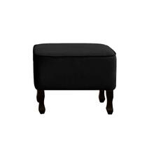 Puff Teles Decorativo Sala de Estar Suede Preto