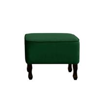 Puff Teles Decorativo Sala de Estar Suede Verde Militar