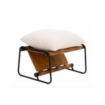Puff Tereza Recouro Camel Bouclé Off White - Sallar Home Puff Tereza Recouro Camel Bouclé Off White - Sallar Home