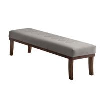 Puff Theo Cinza e Imbuia 100 cm Puff Theo Cinza e Imbuia 100 cm