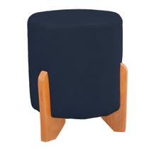 Puff Thor Luxo Madeira Maciça Redondo Suede