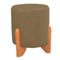 Puff Thor Luxo Madeira Maciça Redondo Suede Capuccino Puff Thor Luxo Madeira Maciça Redondo Suede Capuccino